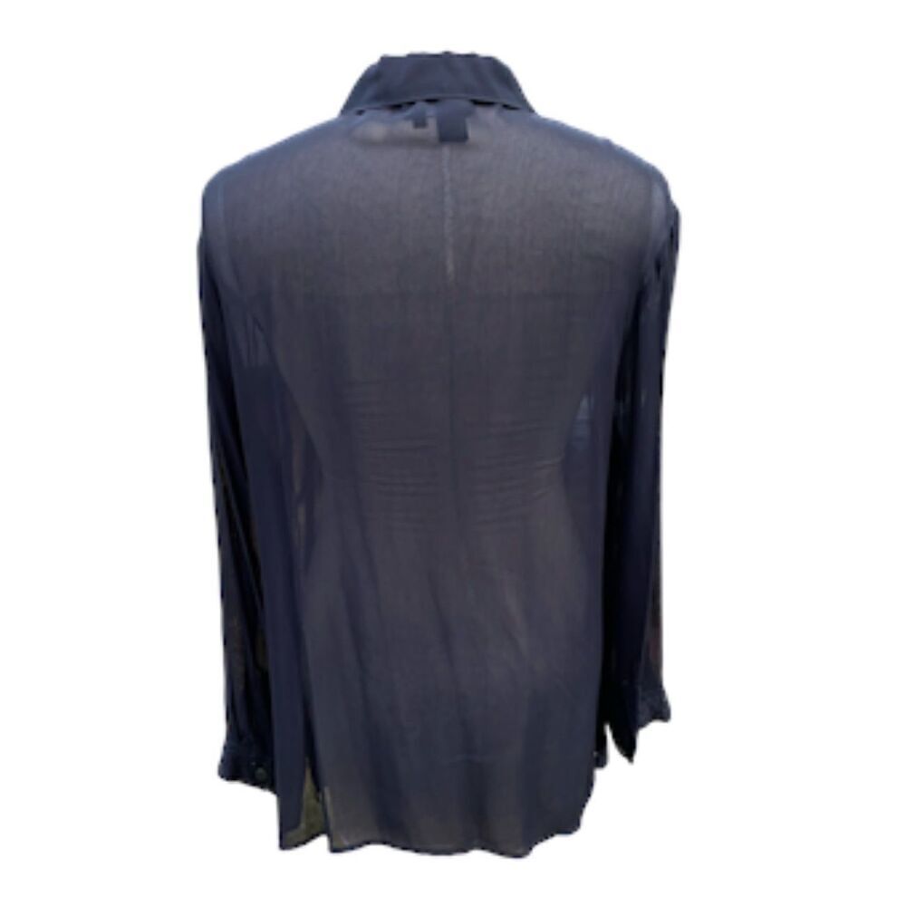 Carole Little Sheer Tunic/Blouse Black Sz.16 Beaded Evening Party Dressy - Picture 5 of 8